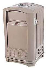 Rubbermaid - 50 Gal Beige Square Trash Can - Polyethylene, 42" High x 25" Long x 25" Wide - Caliber Tooling