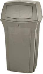 Rubbermaid - 35 Gal Beige Square Trash Can - Polyethylene, 41" High x 21-1/2" Long x 21-1/2" Wide - Caliber Tooling