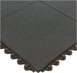 Wearwell - 3' Long x 3' Wide x 5/8" Thick, Anti-Fatigue Modular Matting Tiles - Male & Female, 4 Interlocking Sides, Black, For Dry & Wet Areas, Series 574 - Caliber Tooling