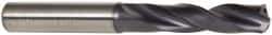 Kennametal - 7/16" 140° Spiral Flute Solid Carbide Screw Machine Drill Bit - Multilayer TiAlN Finish, Right Hand Cut, 2.1654" Flute Length, 4.0157" OAL, Standard Point, Straight Shank, Through Coolant - Caliber Tooling