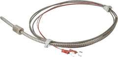 Thermo Electric - 32 to 900°F, J Universal Temp, Thermocouple Probe - 9 Ft. Cable Length, Stripped Ends with Spade Lugs, 1/4 Inch Probe Sheath Length, 1 Sec Response Time - Caliber Tooling