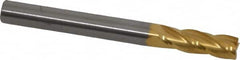 RobbJack - 1/4", 3/4" LOC, 1/4" Shank Diam, 2-1/2" OAL, 4 Flute, Solid Carbide Square End Mill - Single End, TiN Finish, 30° Helix, Centercutting, Right Hand Cut, Right Hand Flute, Series ST-430 - Caliber Tooling