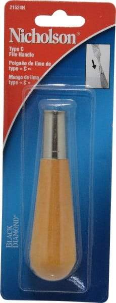 Nicholson - 4-1/2" Long x 1-3/16" Diam File Handle - For Use with 6, 8 & 10" Files - Caliber Tooling