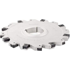 Iscar - Arbor Hole Connection, 1.06" Depth of Cut, 4" Cutter Diam, 1-1/4" Hole Diam, 5 Tooth Indexable Slotting Cutter - SDN-LN12 Toolholder, LNET Insert - Caliber Tooling