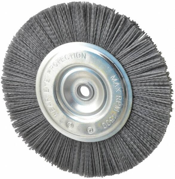 Dico - 8" OD, 5/8" Arbor Hole, Crimped Nylon Wheel Brush - 3/8" Face Width - Caliber Tooling