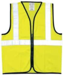 OccuNomix - Size L High Visibility Yellow Solid General Purpose Vest - 40 to 42" Chest, ANSI 107-2015, Zipper Closure, Polyester - Caliber Tooling