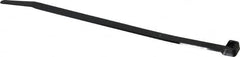 Made in USA - 8.7" Long Black Nylon Standard Cable Tie - 120 Lb Tensile Strength, 1.93mm Thick, 52.3mm Max Bundle Diam - Caliber Tooling