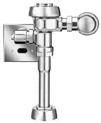 Sloan Valve Co. - 1-1/4" Spud Coupling, 3/4" Pipe, Urinal Automatic Flush Valve - Handle Opening, 1 Gal per Flush, Metal Cover, Powered by Electrical Line with 24 Volt Step Down Transformer - Caliber Tooling