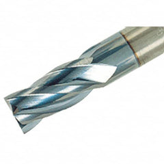 Iscar - 0.313", 0.81" LOC, 5/16" Shank Diam, 2-1/2" OAL, 4 Flute, Solid Carbide Square End Mill - Single End, TiAlN Finish, Spiral Flute, 30° Helix, Right Hand Cut, Right Hand Flute - Caliber Tooling