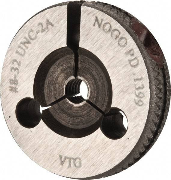 Vermont Gage - 8-32 No Go Single Ring Thread Gage - Class 2A, Tool Steel - Caliber Tooling