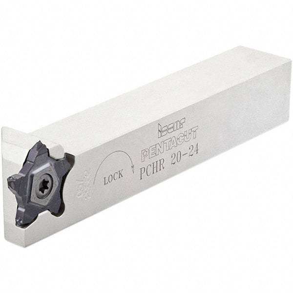 Iscar - External Thread, 0.256" Max Depth of Cut, 6.25mm Min Groove Width, 135mm OAL, Left Hand Indexable Grooving Cutoff Toolholder - 25mm Shank Height x 25mm Shank Width, PCH Toolholder Style, Series PentaCut - Caliber Tooling