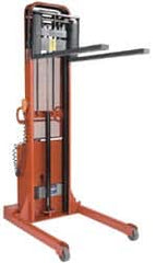 Wesco Industrial Products - 2,000 Lb Capacity, 76" Lift Height, Battery Operated Lift - 1-1/2" Lowered Height, 24" Load Center, 42" Fork Length, 48" Overall Width - Caliber Tooling