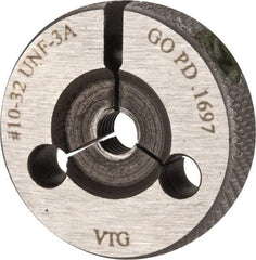 Vermont Gage - 10-32 Go Single Ring Thread Gage - Class 3A, Tool Steel - Caliber Tooling