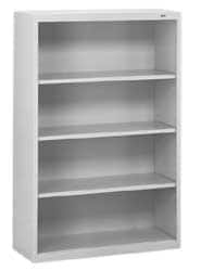 Tennsco - 4 Shelf, 52" High x 34-1/2" Wide Bookcase - 13-1/2" Deep, Steel, Putty - Caliber Tooling