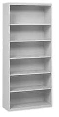 Tennsco - 6 Shelf, 78" High x 34-1/2" Wide Bookcase - 13-1/2" Deep, Steel, Putty - Caliber Tooling