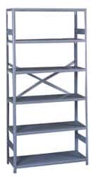 Tennsco - 5 Shelf Commercial Grade Open Steel Shelving - 300 Lb Capacity, 36" Wide x 72" High x 24" Deep, Medium Gray - Caliber Tooling