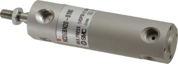 SMC PNEUMATICS - 3/4" Bore Double Acting Air Cylinder - 1/8 Port, 1/4-28 Rod Thread, 140 Max psi, 40 to 140°F - Caliber Tooling