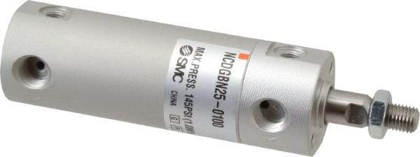 SMC PNEUMATICS - 1" Bore Double Acting Air Cylinder - 1/8 Port, 5/16-24 Rod Thread, 140 Max psi, 40 to 140°F - Caliber Tooling