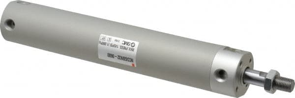 SMC PNEUMATICS - 1-1/4" Bore Double Acting Air Cylinder - 1/8 Port, 7/16-20 Rod Thread, 140 Max psi, 40 to 140°F - Caliber Tooling