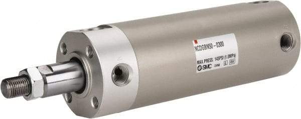 SMC PNEUMATICS - 2" Bore Double Acting Air Cylinder - 1/4 Port, 1/2-20 Rod Thread, 140 Max psi, 40 to 140°F - Caliber Tooling