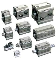 SMC PNEUMATICS - 3-15/16" Stroke x 2-1/2" Bore Double Acting Air Cylinder - 1/4 Port, 1/2-20 Rod Thread, 145 Max psi, 15 to 160°F - Caliber Tooling