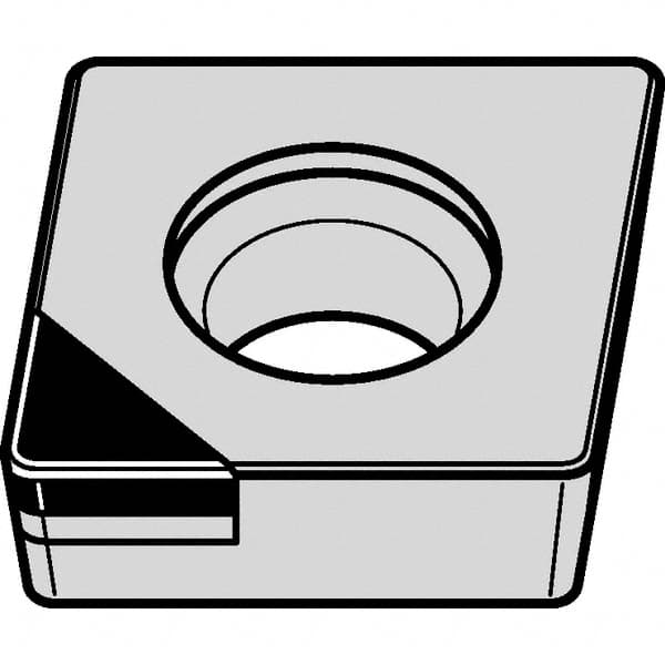 Kennametal - CCGW21.51 F Grade KD1400 Polycrystalline Diamond (PCD) Turning Insert - 80° Diamond, 1/4" Inscr Circle, 3/32" Thick, 1/64" Corner Radius - Caliber Tooling