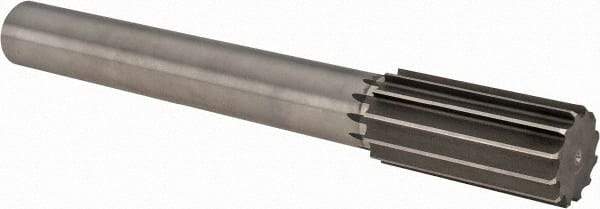 Made in USA - 1-7/8" High Speed Steel 12 Flute Chucking Reamer - Straight Flute, 1-1/2" Straight Shank, 4" Flute Length, 14" OAL - Caliber Tooling