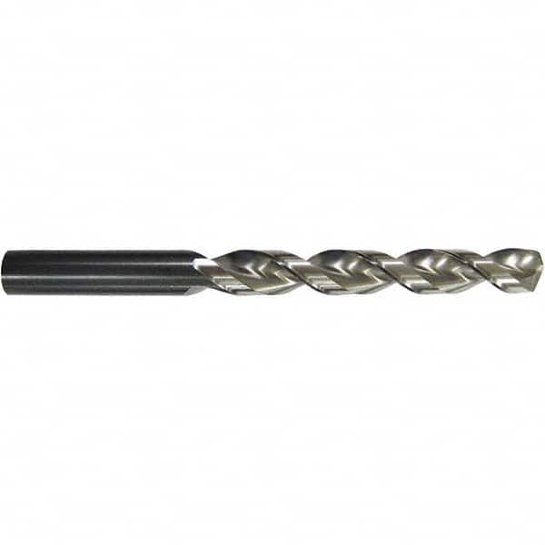 Jobber Length Drill Bit: 0.1476″ Dia, 130 °, High Speed Steel Nitrided Land Finish, 2.7559″ OAL, Right Hand Cut, Parabolic Flute, Straight-Cylindrical Shank