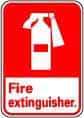 NMC - Fire Extinguisher, Pressure Sensitive Vinyl Fire Sign - 10" Wide x 14" High - Caliber Tooling