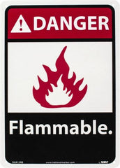 NMC - Danger - Flammable, Plastic Fire Sign - 10" Wide x 14" High - Caliber Tooling