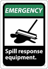 NMC - "Emergency - Spill Response Equipment", 10" Long x 7" Wide, Rigid Plastic Safety Sign - Rectangle, 0.05" Thick, Use for Accident Prevention - Caliber Tooling