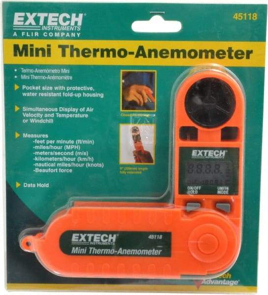 Extech - 0.5 to 28 m/Sec Air Anemometer - 122°F Max - Caliber Tooling