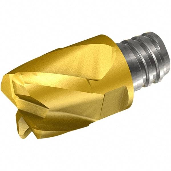 Iscar - MM EC Grade IC908 Carbide End Milling Tip Insert - TiAlN Finish, 4 Flutes, 3/4" Cutting Diam, 0.62" Depth of Cut, 1" Extension, 0.031" Cnr Rad, 45° Helix - Caliber Tooling