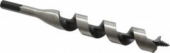 Irwin - 1-1/8", 7/16" Diam Straight Shank, 7-1/2" Overall Length with 4-1/2" Twist, Solid Center Auger Bit - Caliber Tooling