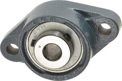 Value Collection - 1/2" ID, 2-7/32" OAW x 3-7/8" OAL x 2-7/32" OAH 2-Bolt High Temperature Flange Bearing - 1,650 Lb Static Cap, 2,830 Lb Dyn Cap, 3" Btw Mnt Hole Ctrs, 19/32" Base-to-Ctr Ht, Cast Iron - Caliber Tooling