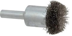 Anderson - 1" Brush Diam, Crimped, Flared End Brush - 1/4" Diam Shank, 25,000 Max RPM - Caliber Tooling