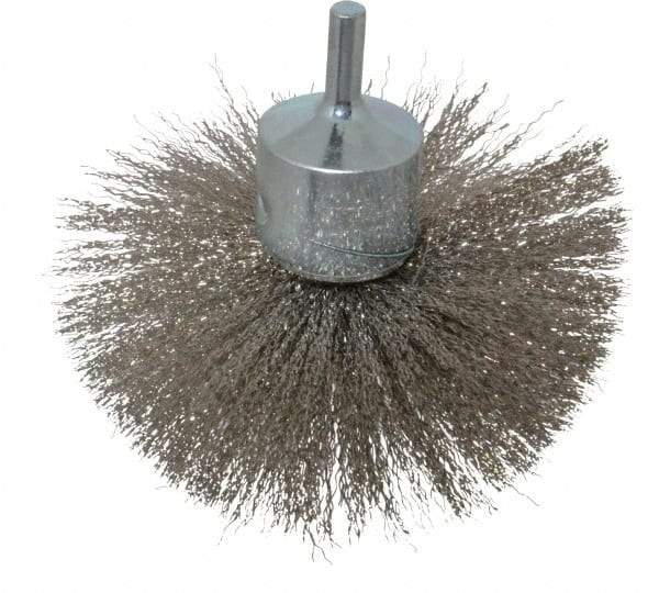 Anderson - 4" Brush Diam, Crimped, Flared End Brush - 1/4" Diam Shank, 15,000 Max RPM - Caliber Tooling