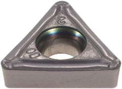 Iscar - TCMT2-2 SM Grade IC907 Carbide Turning Insert - TiAlN/TiN Finish, 60° Triangle, 1/4" Inscr Circle, 3/32" Thick, 1/32" Corner Radius - Caliber Tooling