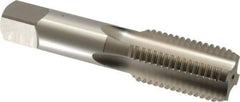 OSG - 1-1/4 - 7 UNC 3B 4 Flute Bright Finish High Speed Steel Straight Flute Standard Hand Tap - Bottoming, Right Hand Thread, 5-3/4" OAL, 2-9/16" Thread Length, H4 Limit, Oversize - Exact Industrial Supply