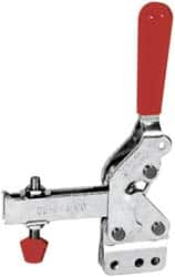 De-Sta-Co - 600 Lb Holding Capacity, Vertical Handle, Manual Hold Down Toggle Clamp - 66° Handle Movement, 75° Bar Opening, U-Bar, Straight Base, Electro-Plated Zinc, Carbon Steel - Caliber Tooling