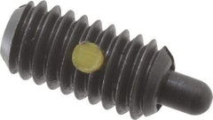 Gibraltar - 5/16-18, 5/8" Thread Length, 3/16" Plunger Projection, Steel Threaded Spring Plunger - 0.135" Max Plunger Diam, 0.5 Lb Init End Force, 4.5 Lb Final End Force - Caliber Tooling