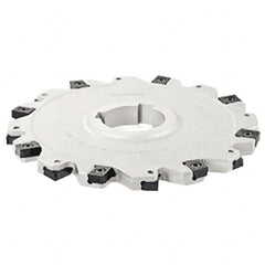 Iscar - Arbor Hole Connection, 1.06" Depth of Cut, 4" Cutter Diam, 1-1/4" Hole Diam, 5 Tooth Indexable Slotting Cutter - SDN-LN12 Toolholder, LNET Insert - Caliber Tooling