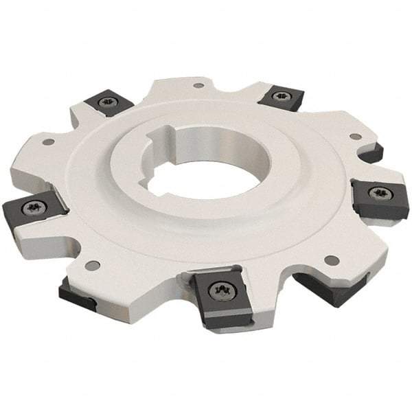 Iscar - Arbor Hole Connection, 0.6693" Depth of Cut, 80mm Cutter Diam, 1-1/16" Hole Diam, 8 Tooth Indexable Slotting Cutter - SDN-LN12 Toolholder, LNET Insert - Caliber Tooling