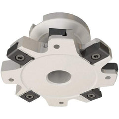 Iscar - Shell Mount B Connection, 1.07" Depth of Cut, 4" Cutter Diam, 1" Hole Diam, 5 Tooth Indexable Slotting Cutter - FDN-LN12 Toolholder, LNET Insert - Caliber Tooling