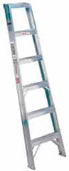 Made in USA - 10 Ft. High, Type IA Rating, Aluminum Shelf Ladder - Caliber Tooling