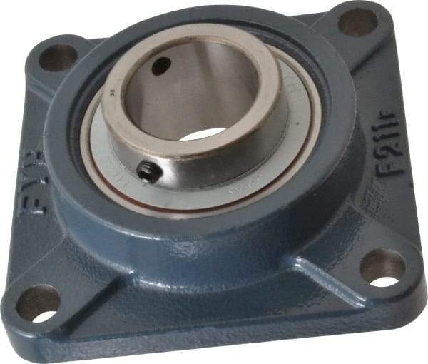 Value Collection - 2" ID, 6-3/8" OAW x 6-3/8" OAL x 6-3/8" OAH 4-Bolt High Temperature Flange Bearing - 6,470 Lb Static Cap, 9,550 Lb Dyn Cap, 5-1/8" Btw Mnt Hole Ctrs, 63/64" Base-to-Ctr Ht, Cast Iron - Caliber Tooling