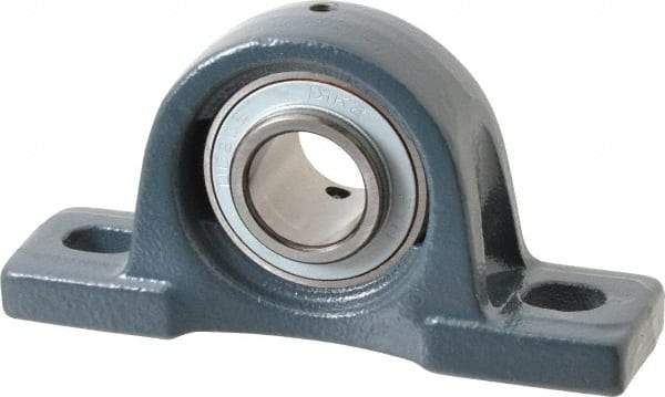 Value Collection - 1" ID, 2-25/32" OAW x 5-1/2" OAL x 2-25/32" OAH High Temperature Ball Bearing Pillow Block - 1,740 Lb Static Cap, 3,100 Lb Dyn Cap, 4-1/8" Btw Mnt Hole Ctrs, 1-7/16" Base-to-Ctr Ht, Cast Iron - Caliber Tooling