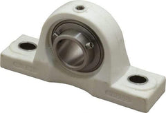 Value Collection - 1" ID, 5.5313" OAL x 2-25/32" OAH Pillow Block - 1,764 Lb Static Cap, 3,147 Lb Dyn Cap, 4-1/8" Btw Mnt Hole Ctrs, SS Thermoplastic - Caliber Tooling