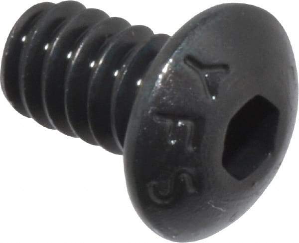 Value Collection - #6-32 UNC Hex Socket Drive, Button Screw - Alloy Steel, Black Oxide Finish, Fully Threaded, 1/4" Length Under Head - Caliber Tooling