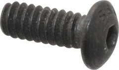 Value Collection - #6-32 UNC Hex Socket Drive, Button Screw - Alloy Steel, Black Oxide Finish, Fully Threaded, 3/8" Length Under Head - Caliber Tooling